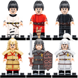 Ancient Chinese Imperial General Block Figures Set of 6pcs
