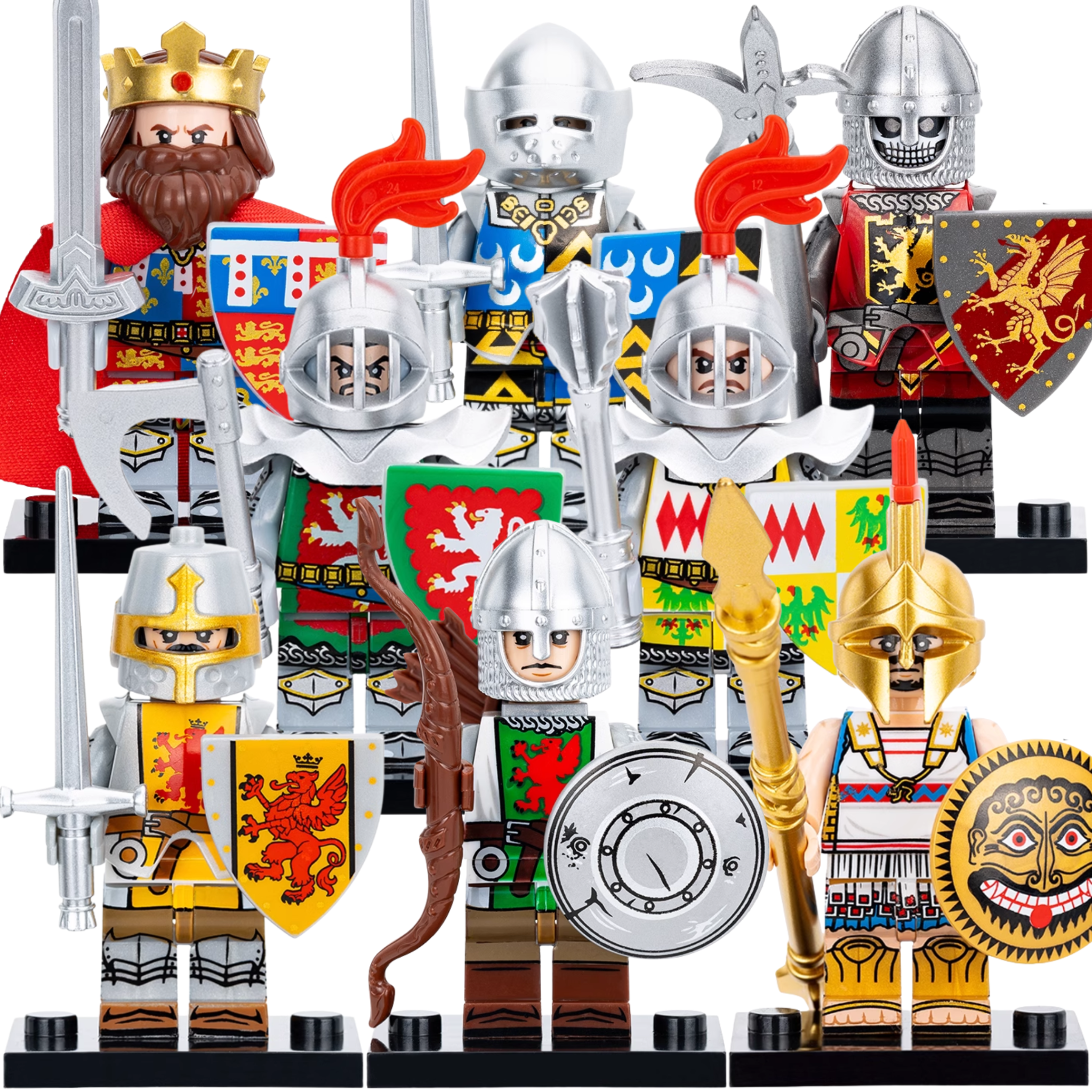 Assorted Medieval and Crusader Block Figures Set