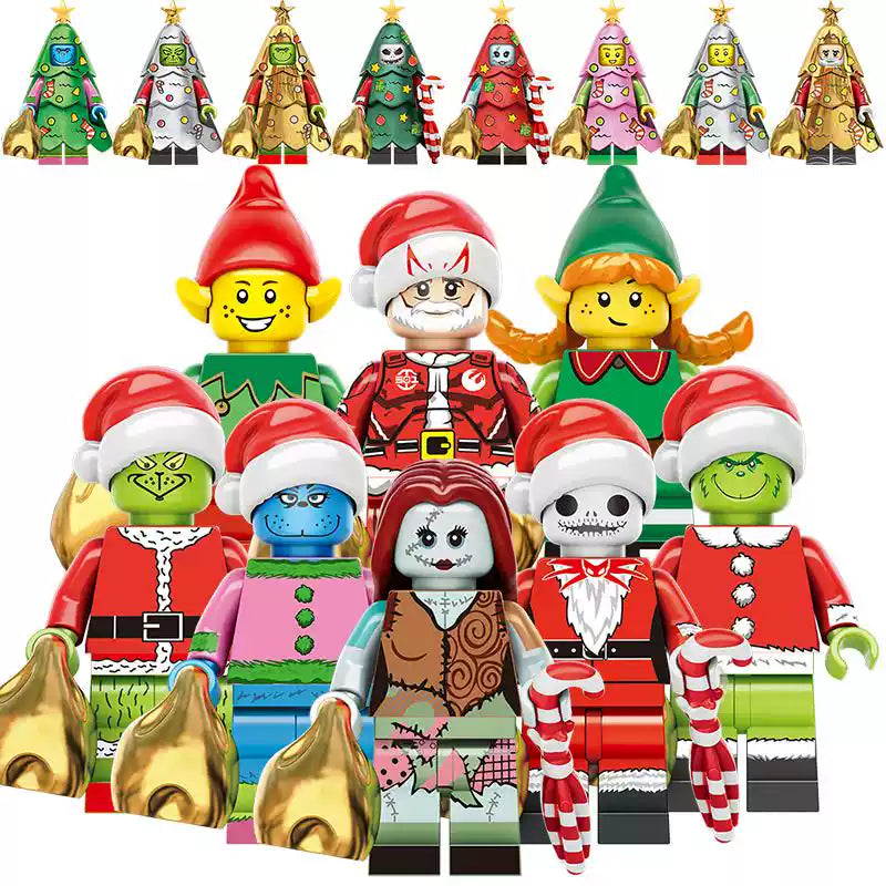 Assortment of Christmas Characters Block Figures Set 1 Or Single