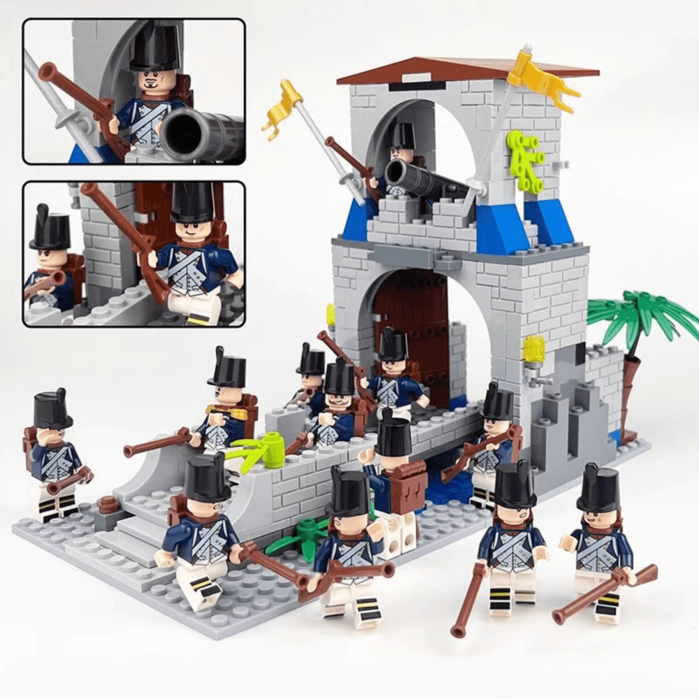 Castle Gatehouse with Drawbridge & Cannon Tower Building  Set
