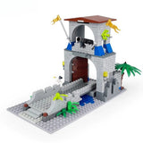 Castle Gatehouse with Drawbridge & Cannon Tower Building  Set