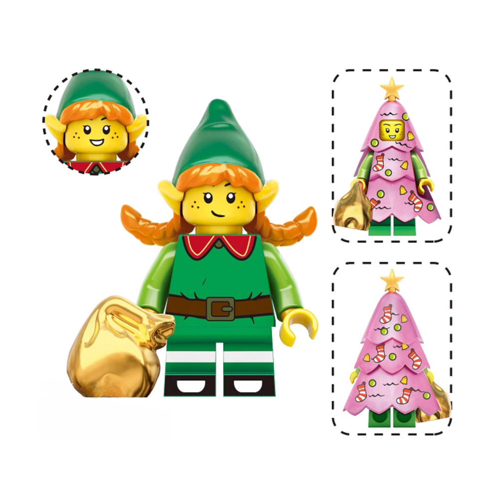 Assortment of Christmas Characters Block Figures Set 1 Or Single