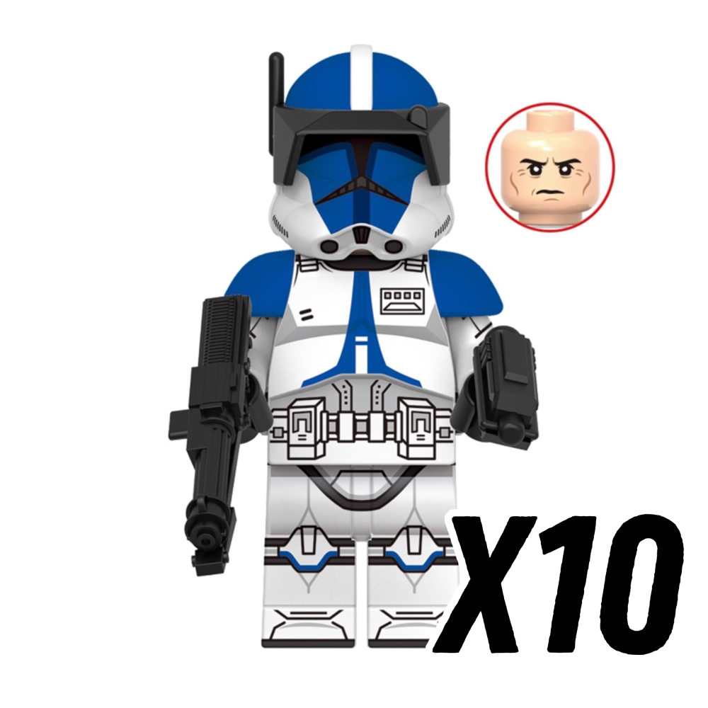 Space War Theme 501st Clone Trooper Block Figures Set – Clone, Stormtroopers, Marines, and Scout
