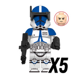 Space War Theme 501st Clone Trooper Block Figures Set – Clone, Stormtroopers, Marines, and Scout