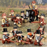 Wild West Cowboy Building Block Figures Set | 12PCS Western Figures with Horse