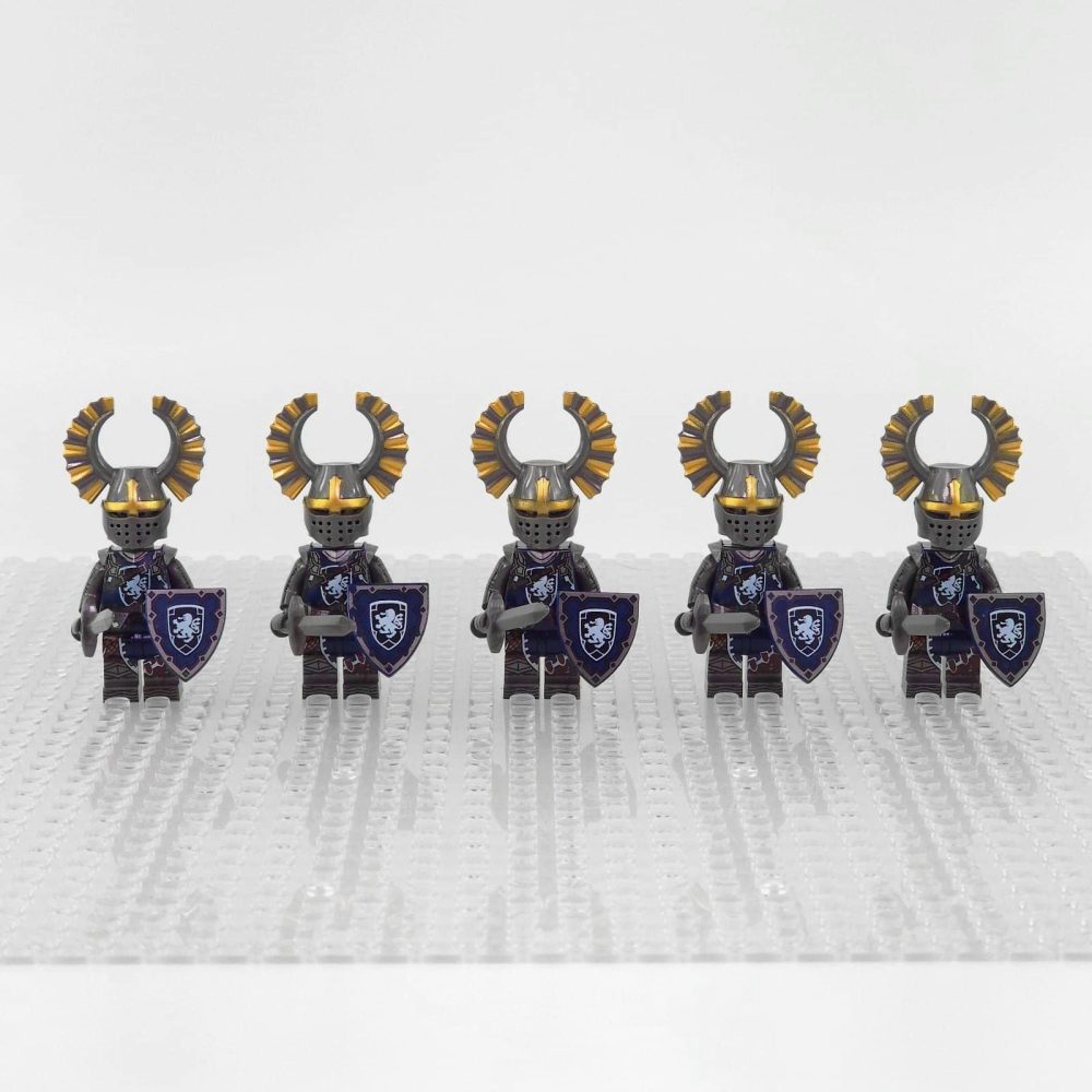 Crusades Knights Templar Lion Heart Knights Block Figures Set  With Sword and Shield