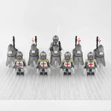 Crusades Mounted Knights Templars Armored Warhorse Block Figures Set