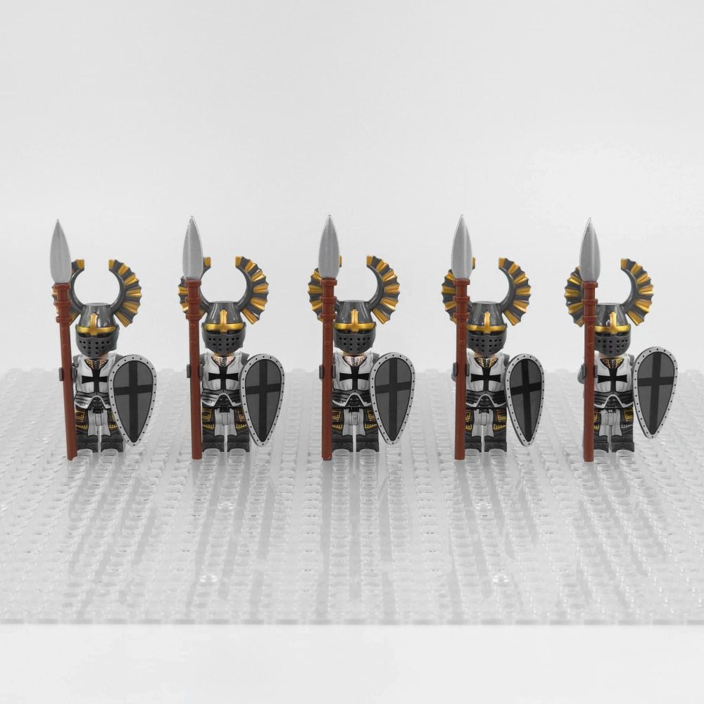 Crusades Teutonic Knights Elite Spears Block Figures Set With Spear and Shield