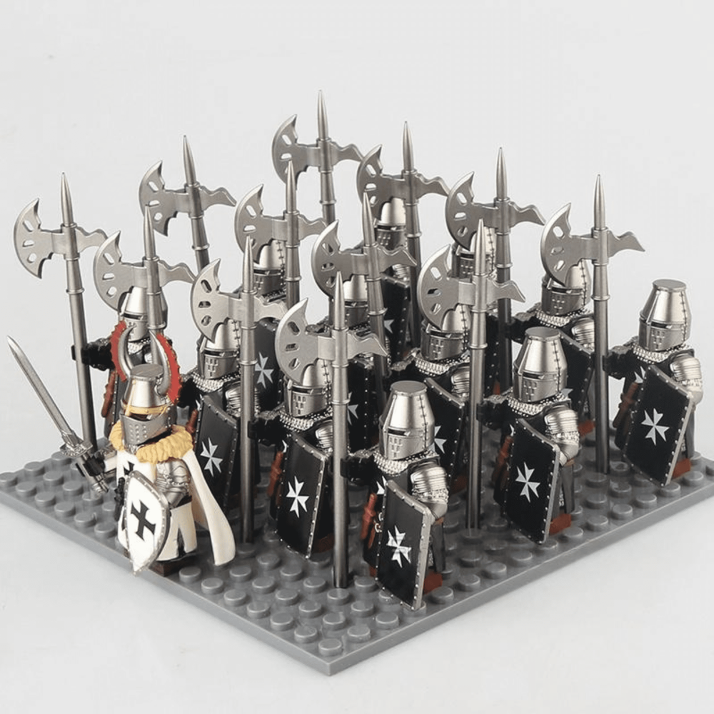 Medieval Crusader Knights Block Figures Army Set