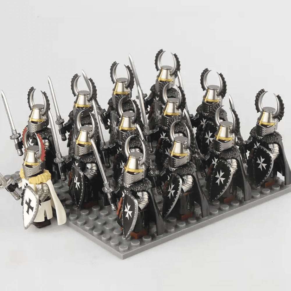 Medieval Crusader Knights Block Figures Army Set