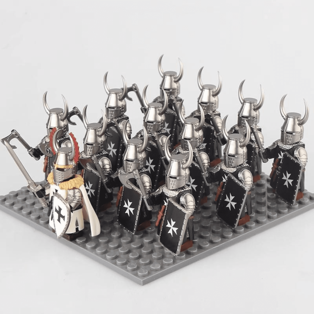 Medieval Crusader Knights Block Figures Army Set