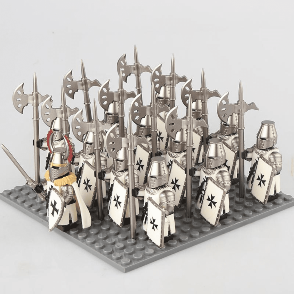 Medieval Crusader Knights Block Figures Army Set