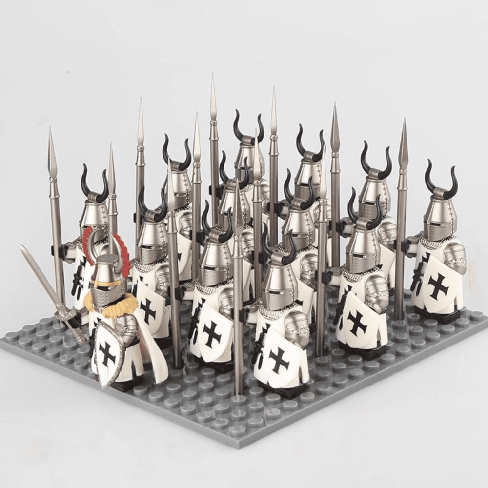 Medieval Crusader Knights Block Figures Army Set