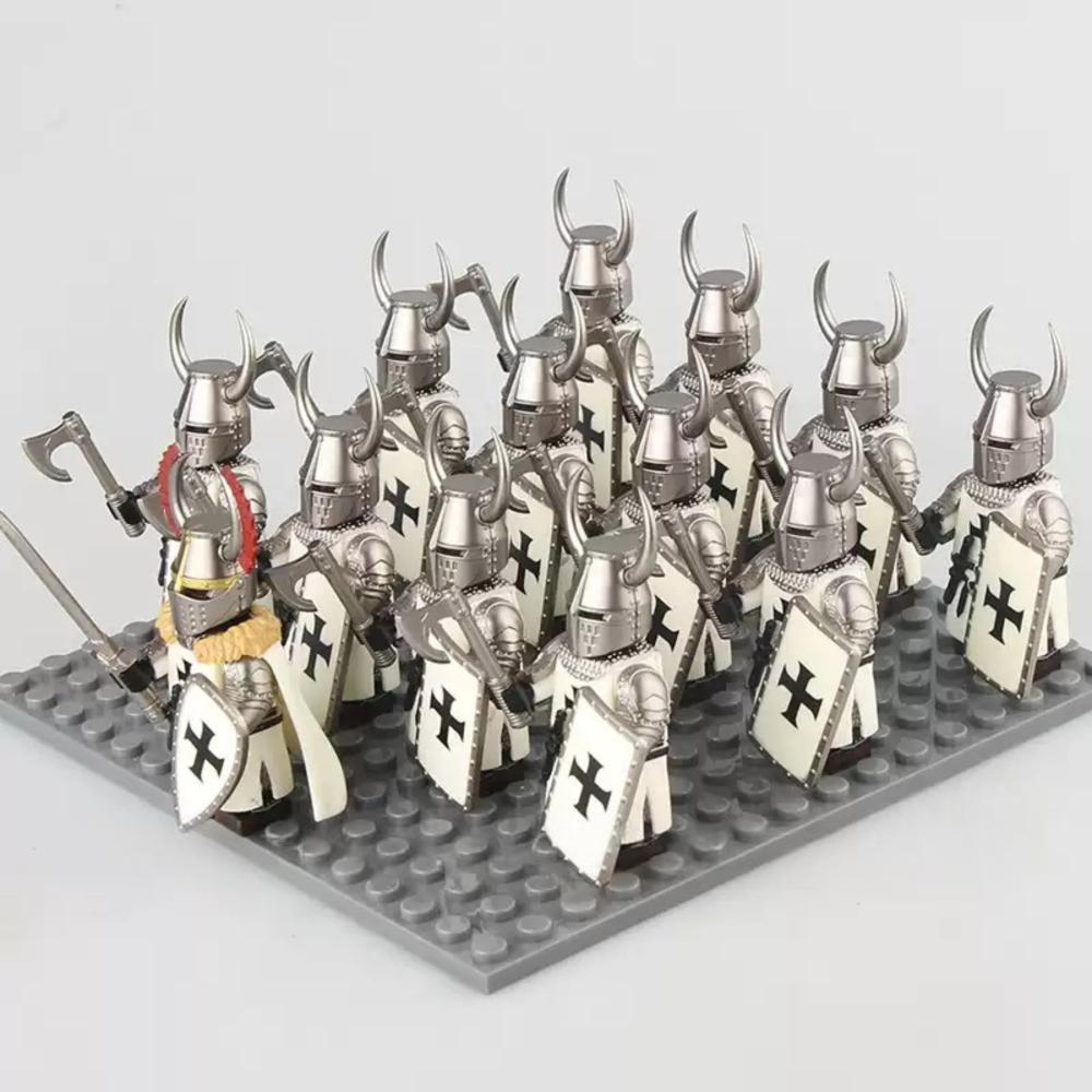 Medieval Crusader Knights Block Figures Army Set
