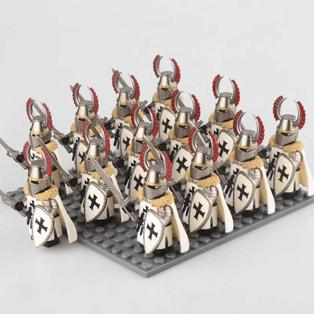 Medieval Crusader Knights Block Figures Army Set