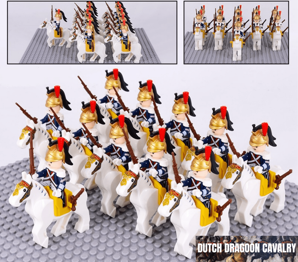 Dutch Dragoon Cavalry Block Figures Set of 22pcs