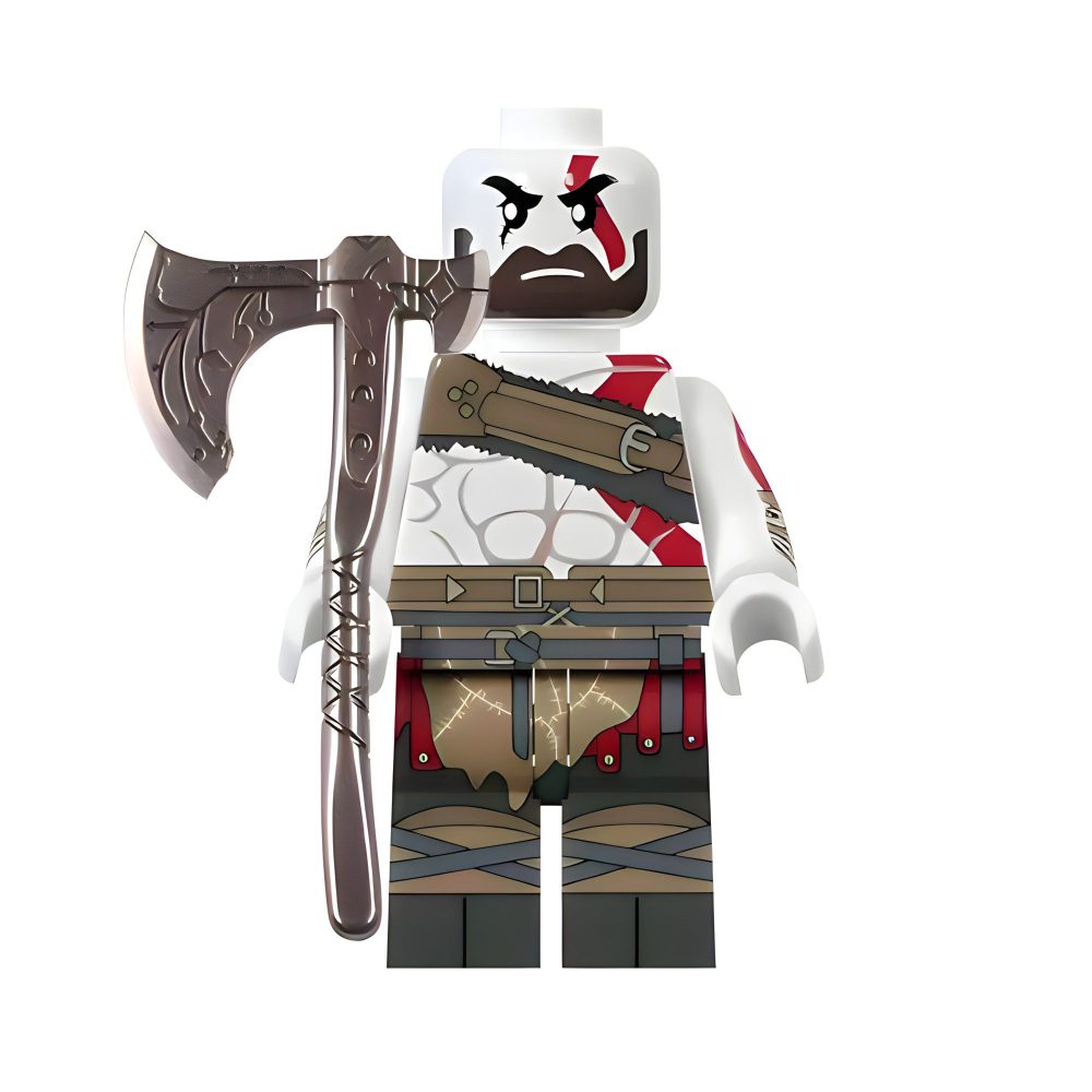 God of War Kratos Block Figures Set of 2pcs With Axe and Dagger Accessories