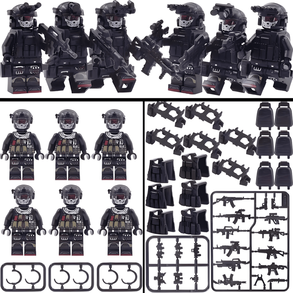 Elite Swat Team Block Figures Set of 6pcs With Assortment of