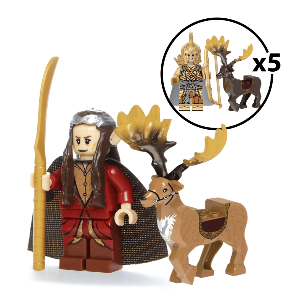 Lord the Rings High Elves on Elk Mount Block Figures Set 12pcs