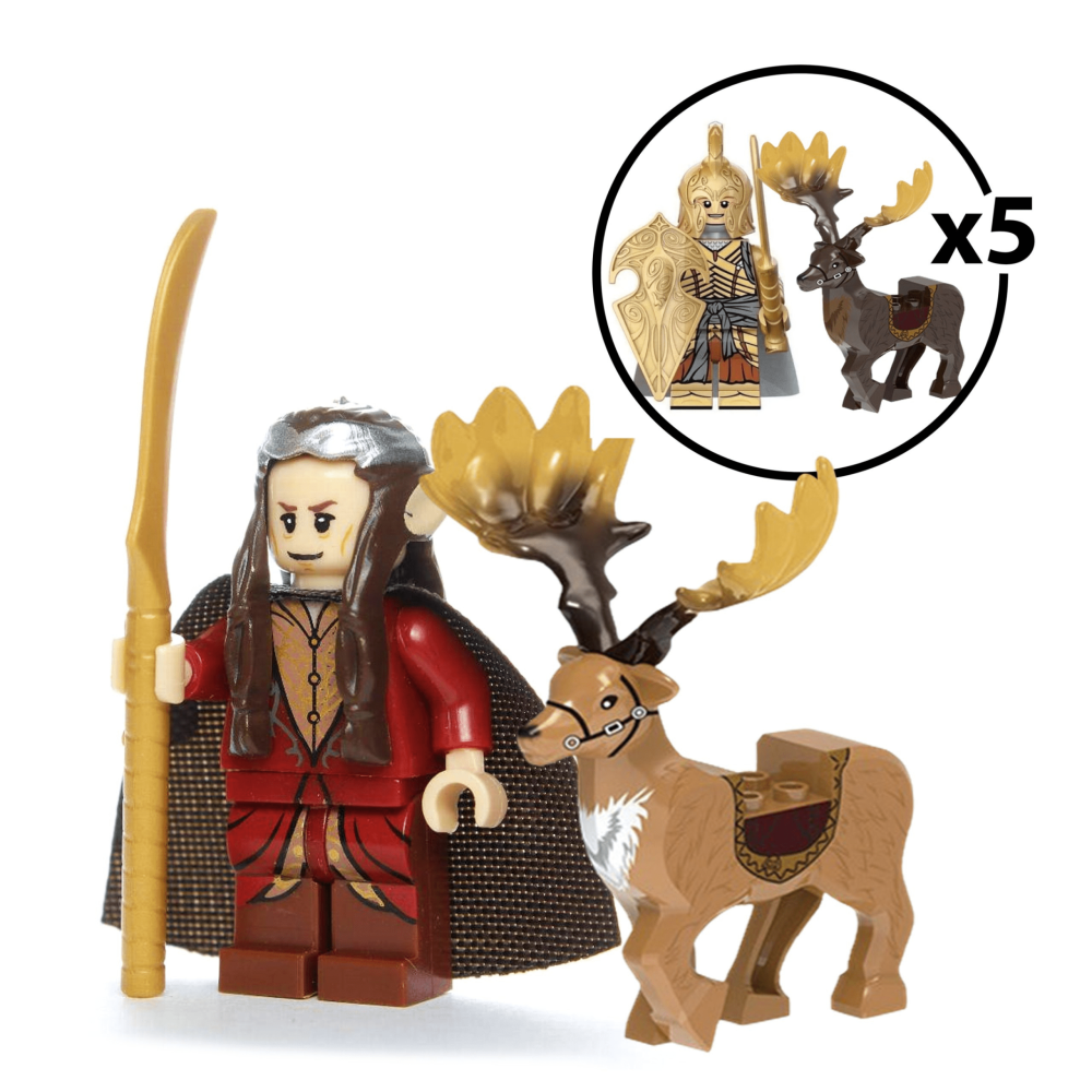 Lord the Rings High Elves on Elk Mount Block Figures Set 12pcs
