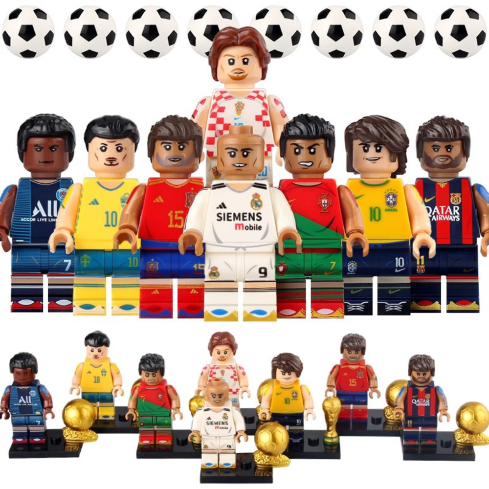 FIFA Football All-Star Block Figures Set of 8pcs With Trophy & Accessories 24