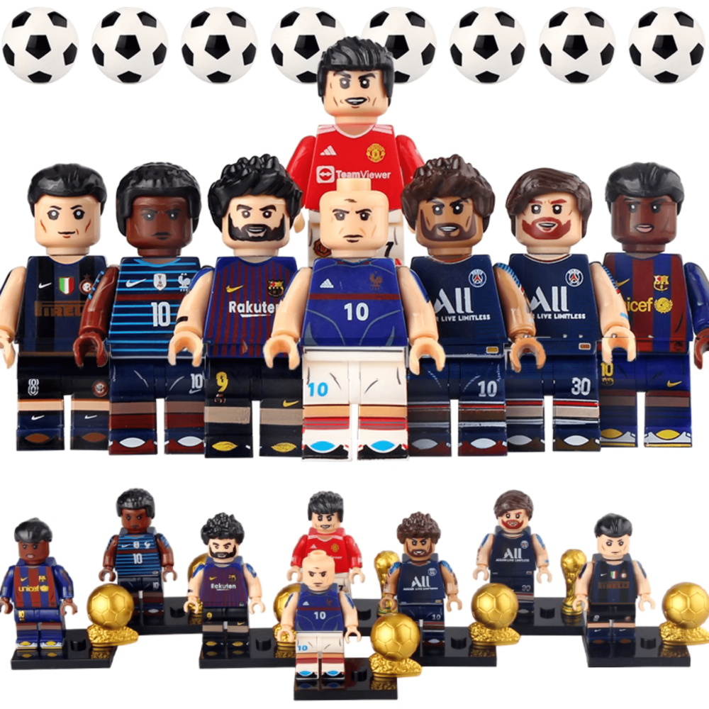 FIFA Football Superstar Block Figures Set of 8pcs With Trophy & Accessories