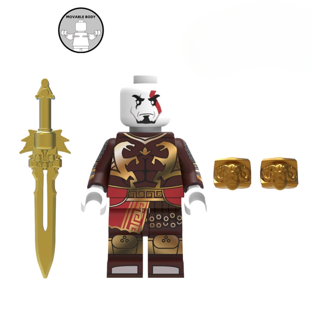 God of War Kratos Block Figures Set of 4pcs With Swords and Spears Accessories
