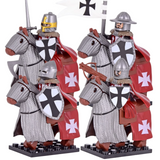 Tripoli Mounted Knights & Armored Warhorse Block Figures Set