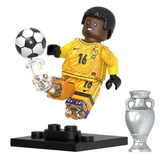Football Star Block Figures Set – 8 Soccer Player Figures with Trophy and Ball