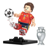 Football Star Block Figures Set – 8 Soccer Player Figures with Trophy and Ball
