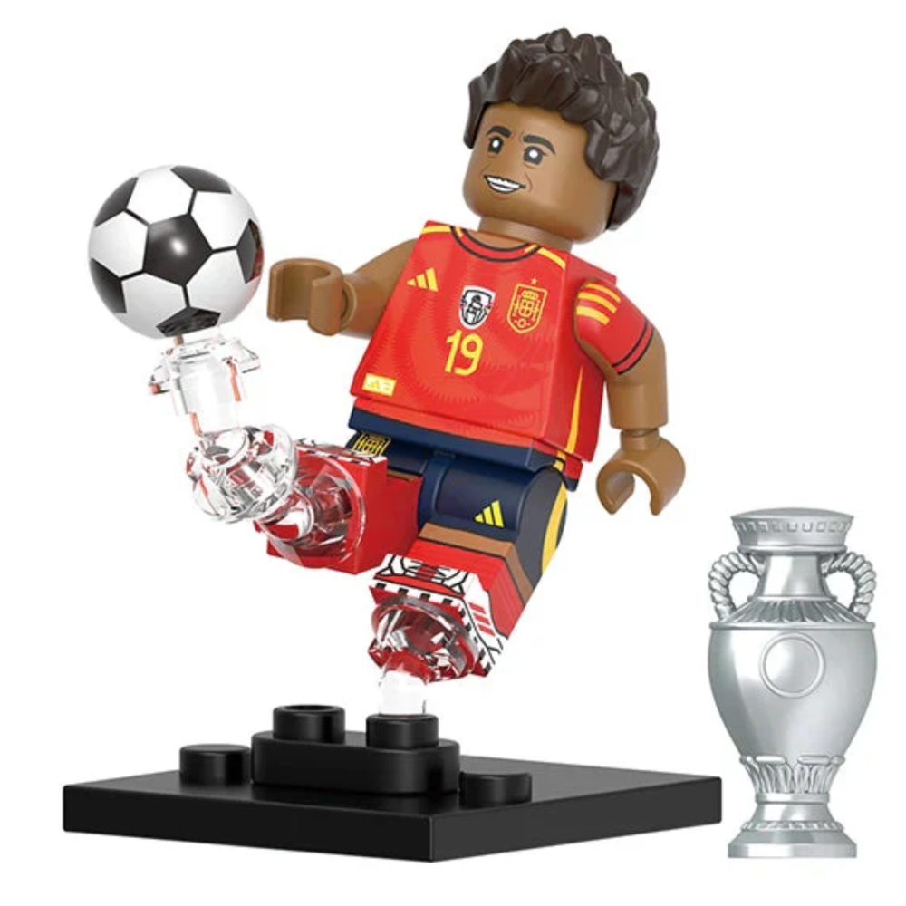 Football Star Block Figures Set – 8 Soccer Player Figures with Trophy and Ball