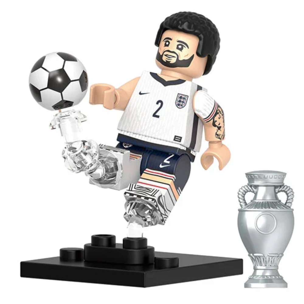 Football Star Block Figures Set – 8 Soccer Player Figures with Trophy and Ball