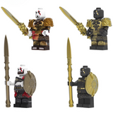 God of War Kratos Block Figures Set of 4pcs With Swords and Spears Accessories