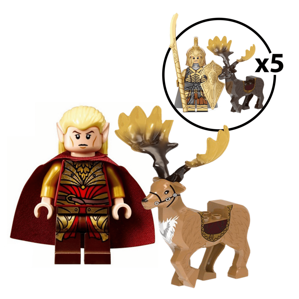 Lord the Rings High Elves on Elk Mount Block Figures Set 12pcs