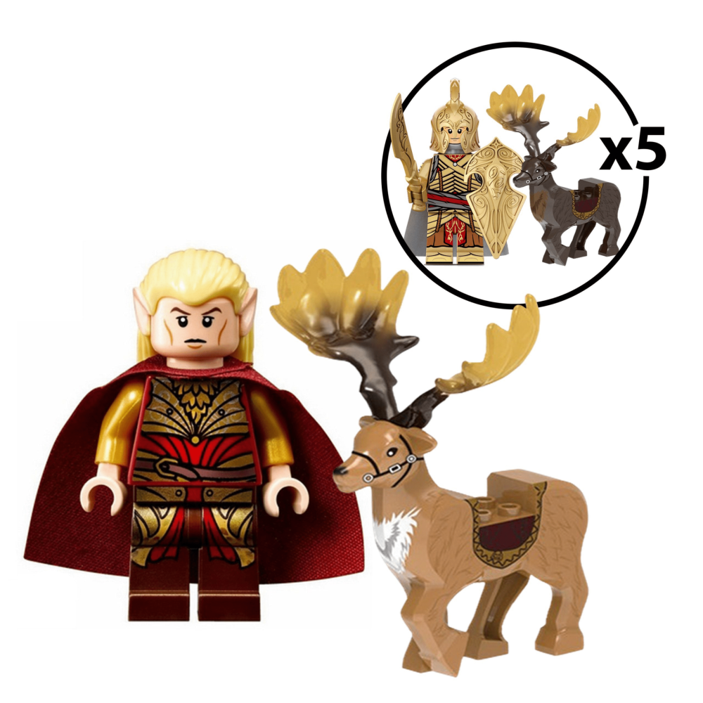 Lord the Rings High Elves on Elk Mount Block Figures Set 12pcs