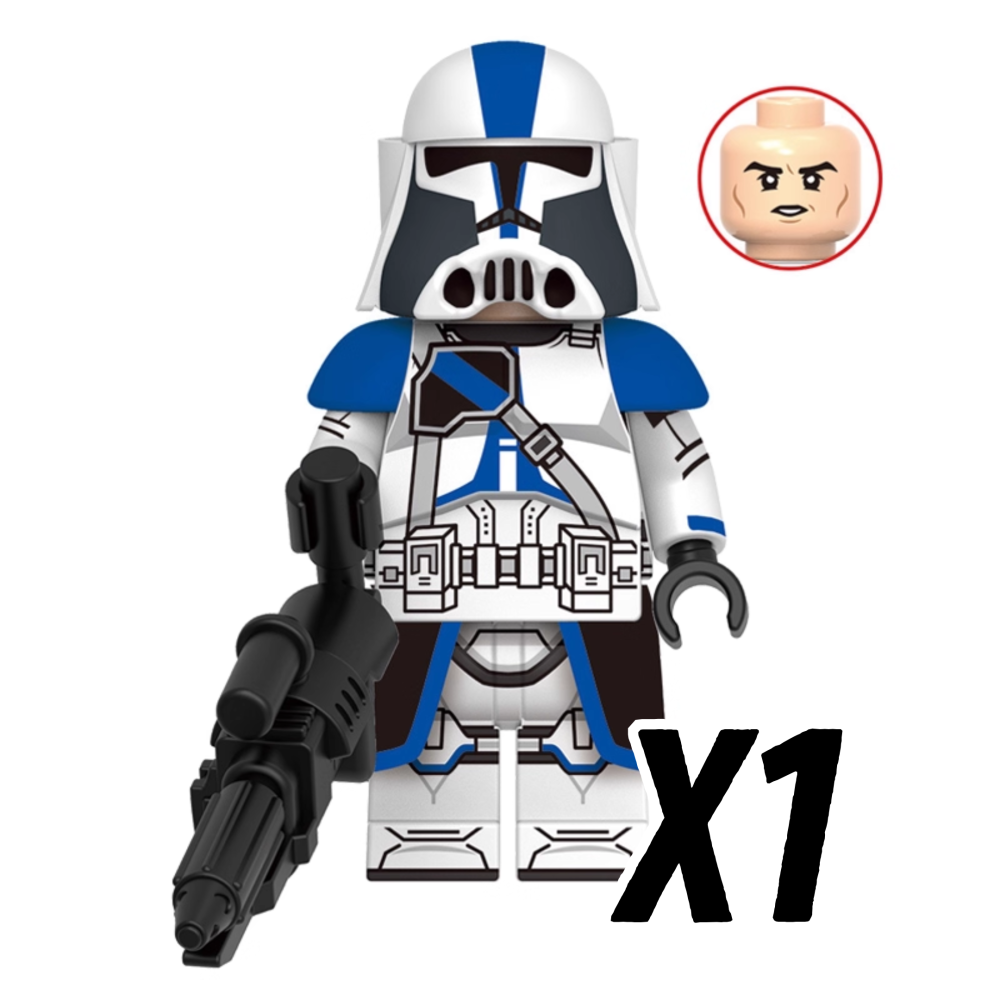 Space War Theme 501st Clone Trooper Block Figures Set – ARF, Heavy, Pilot, and Airborne