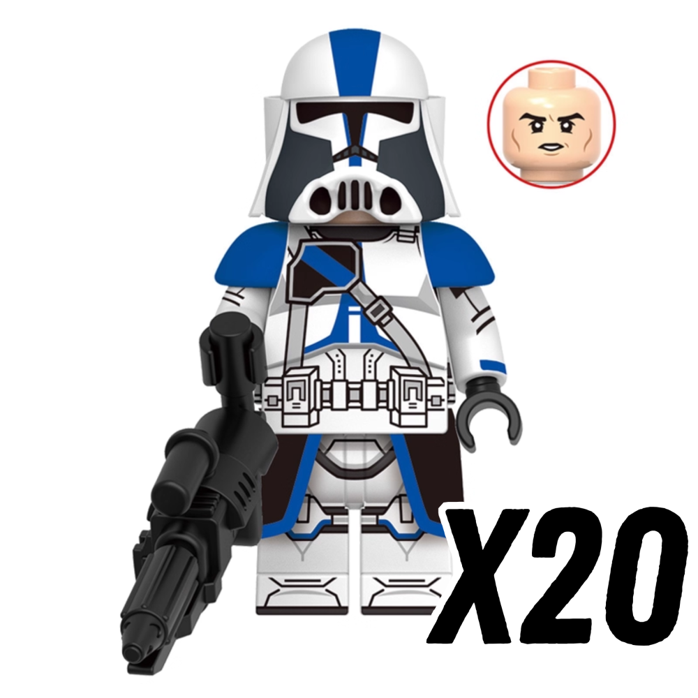 Space War Theme 501st Clone Trooper Block Figures Set – ARF, Heavy, Pilot, and Airborne