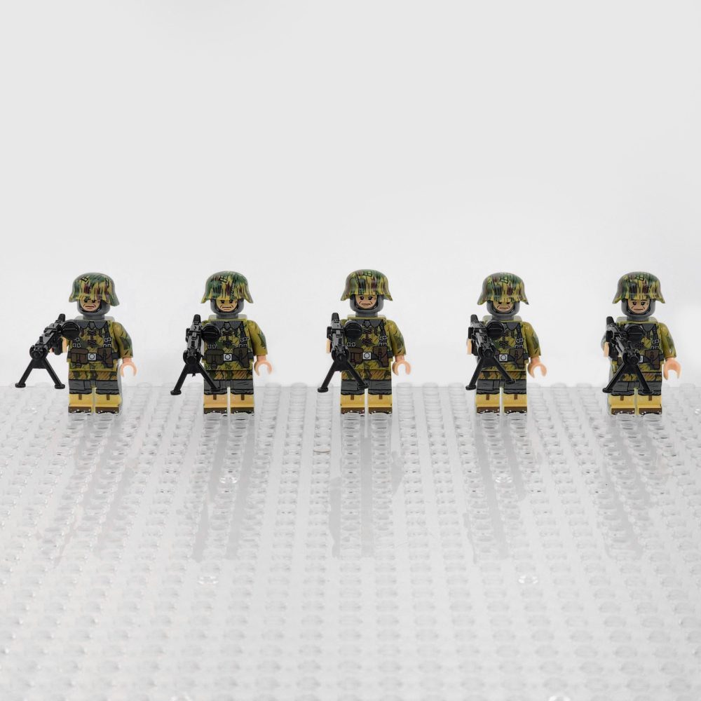 Hermann Goering Paratrooper WW2 Soldiers MG-42 Machine GunBlock Figures Set of 5pcs