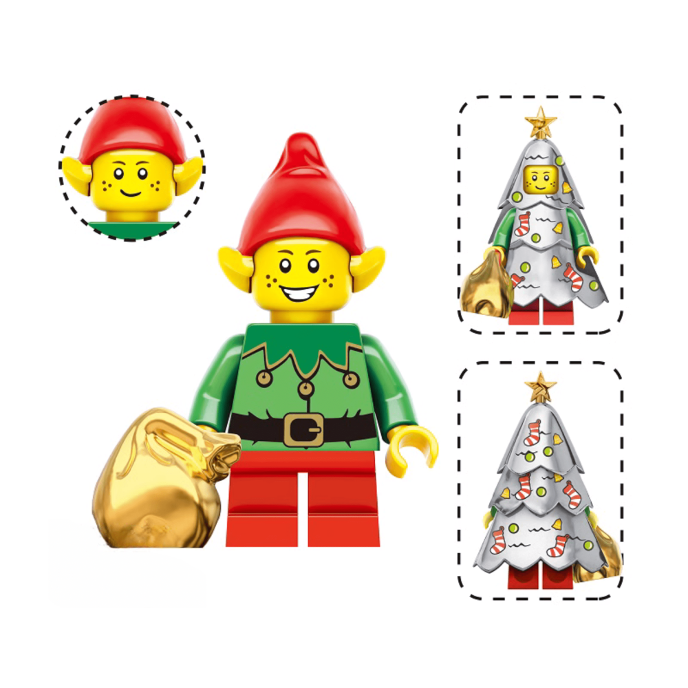Assortment of Christmas Characters Block Figures Set 1 Or Single