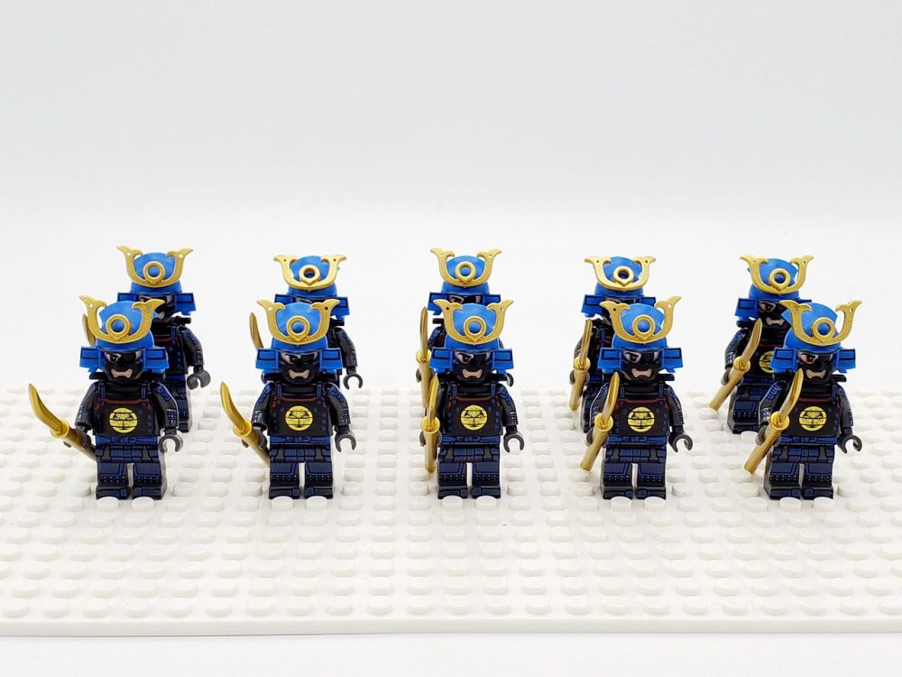 Japanese Samurai Naginata Block Figures Set of 10pcs