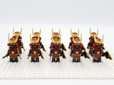 Japanese Samurai Uchiwa and Katana Block Figures Set of 10pcs