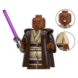 Space War Theme 187th Legion Clone Troopers & Mace Windu Block Figures Set (Purple Clone Battalion)