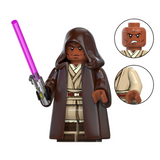 Space War Theme 187th Legion Clone Troopers & Mace Windu Block Figures Set (Purple Clone Battalion)