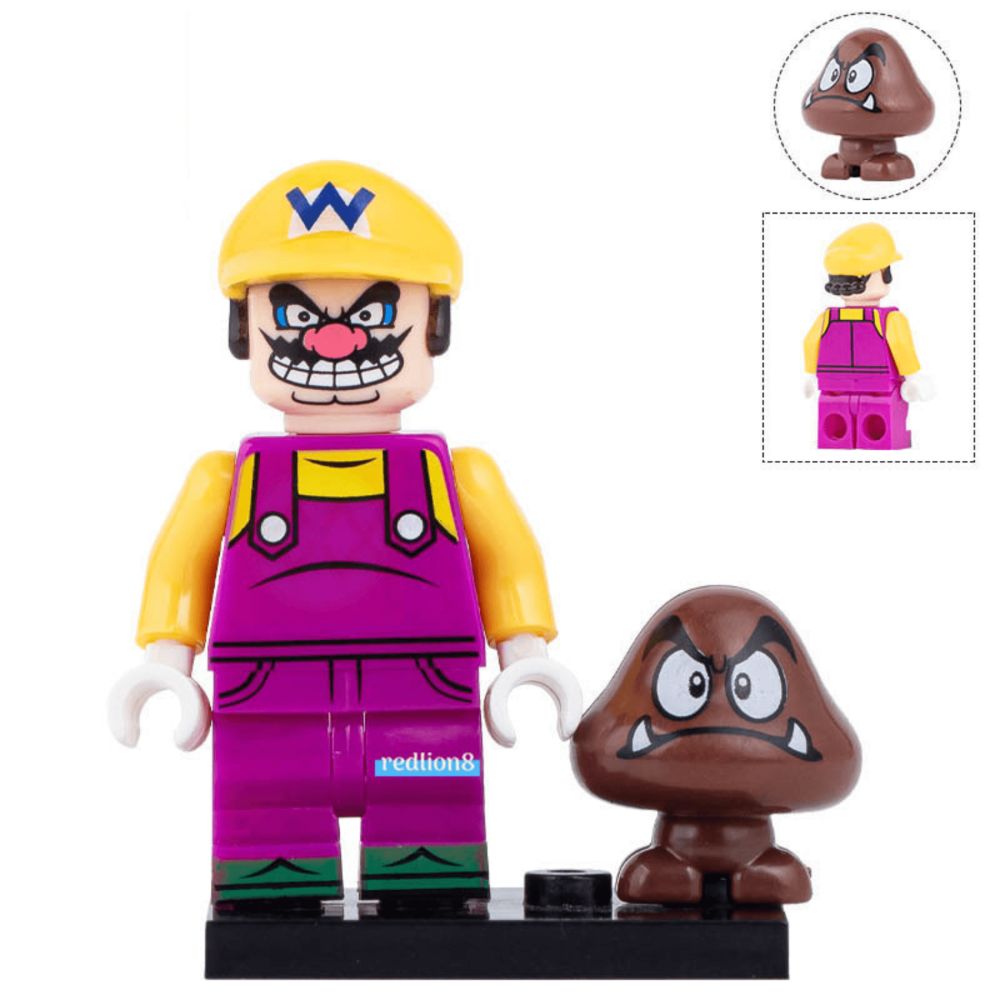 Super Mario Brothers Mario Luigi Wario Minifigure Set