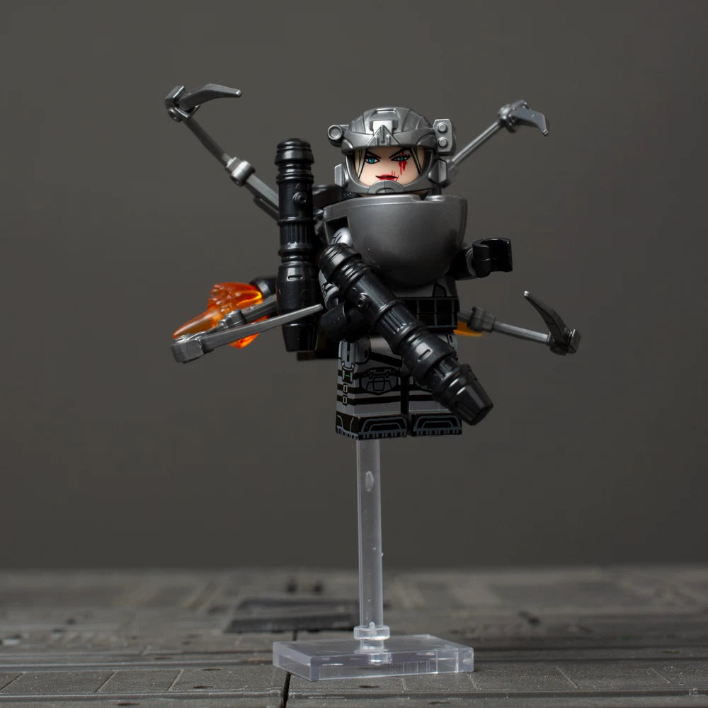 Sci-Fi Mecha, Samurai & Camera/Monitor Head Block Figures Set