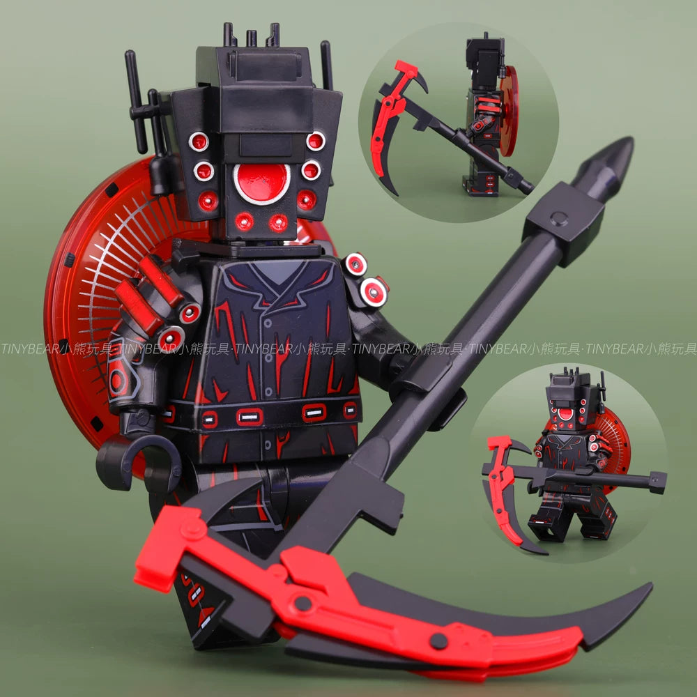Skibidi Sci-Fi Tech & Armored Mechanical Block Figures Set