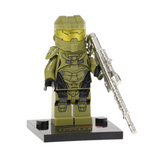 Halo Master Chief and Assorted Coloured Spartan Block Figures Set