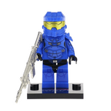 Halo Master Chief and Assorted Coloured Spartan Block Figures Set