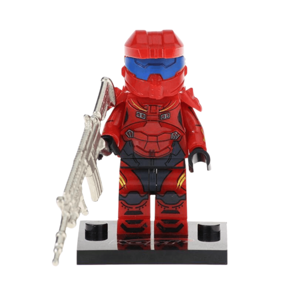 Halo Master Chief and Assorted Coloured Spartan Block Figures Set