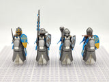 Kingdom of Jerusalem Mounted Knights & Armored Warhorse Block Figures Set